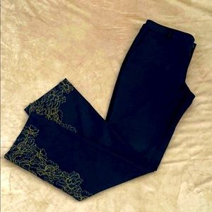 Haute Hippie NWOT Black Pants | Gold Embroidery